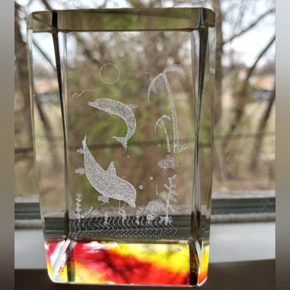 Crystal Dolphin Art Sculpture